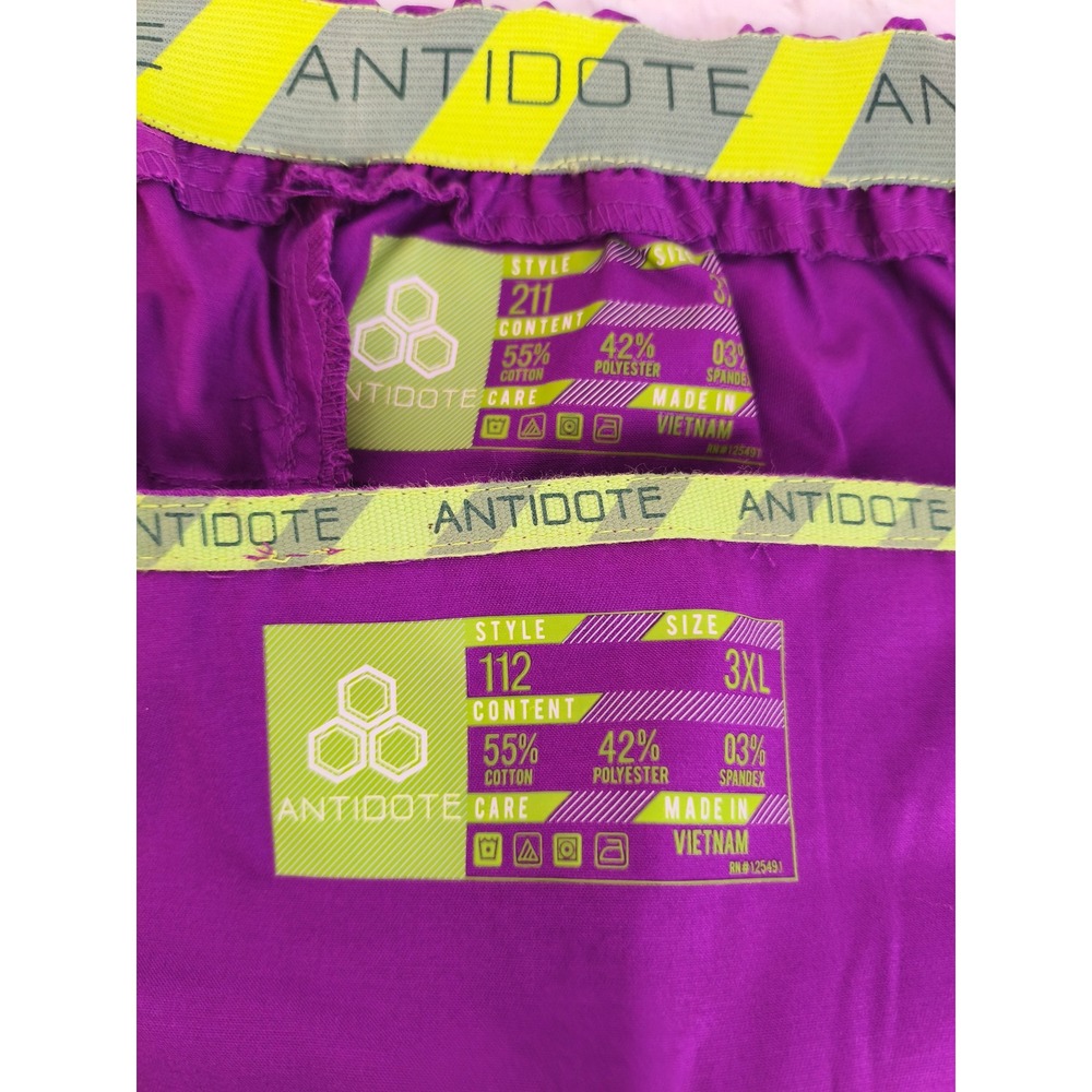 Antidote Reflex Top and Navigator Pants Scrub Set 3XL Wild Orchid Purple - Picture 6 of 12